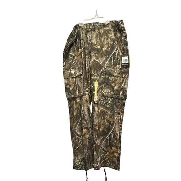 NWT Mens LARGE Real Tree Cargo Pants Camo Camouflage Brown Tan Outdoor Sz 36 38 - Picture 1 of 13